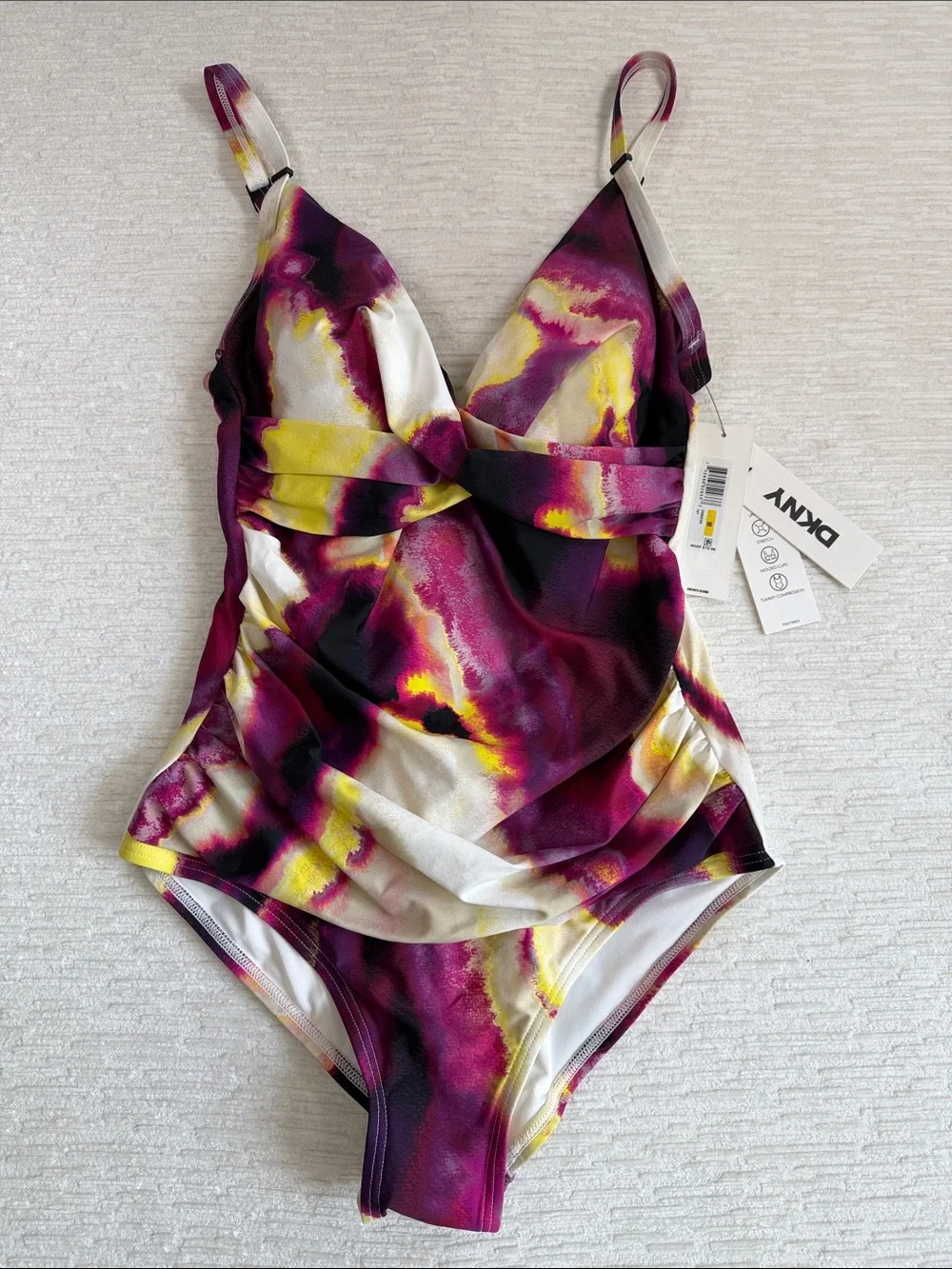 DKNY DKNY Surplice V-neck One-Piece  Swimsuit NWT - Picture 3 of 6
